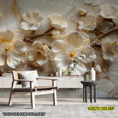 Tranh dán tường Hoa 3D- H3D251205-06P - Kết quả tìm kiếm tranh tường